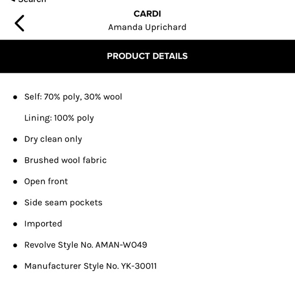 Revolve Amanda Uprichard Wool Open Front Coat - Picture 5 of 5